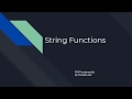 PHP:  String Functions