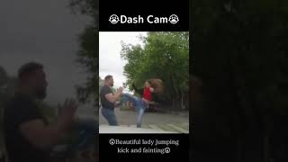 😭Dash Cam😭A man faints after being kicked by a beautiful woman.😲#shorts