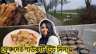 ফরাসি গ্রামে আজ গাছ লাগাবার দিন| বৃষ্টিতে ভিজে ঠান্ডায় জমে ১০২ টা গাছ লাগলাম #dailyvlog