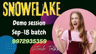 Snowflake Training Batch Sep-18 | ‪ @vitechtalks6017 | Snowflake Demo Session | Course Content