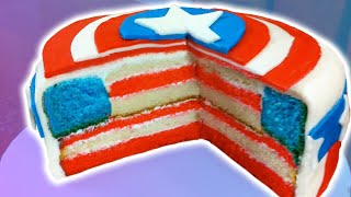 HOW TO MAKE A CAPTAIN AMERICA CAKE - NERDY NUMMIES