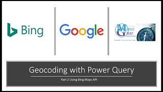Using Bing Maps API to Geocode addresses with Power Query