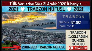 Trabzon Nüfusu 2021, Trabzon ve İlçelerinin Güncel Nüfusu, Trabzon/Turkey Population 2009-2020