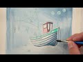 Watercolor Illustration - Painting process video