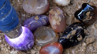 Unexpected wealth, treasure buried in rubble, perfect amethyst