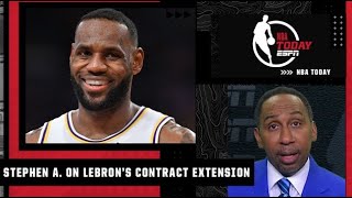 Stephen A. reacts to LeBron James agreeing to a 2-year/$97.1M extension with the Lakers | NBA Today