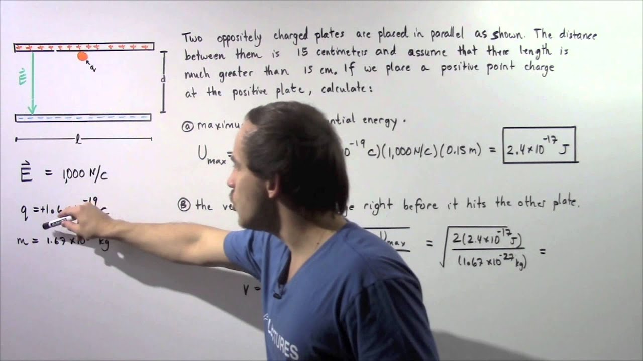 Electric Potential Energy Example Youtube