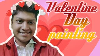 How to Paint Valentine's Day | Valentine's Day Painting Tutorial #valentine ❤️❤️😍 akil's art