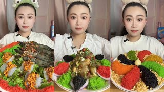 Mukbang ASMR#18 Eat Shrimp 🦐🦐 Big Lobster 🦞🦞 oysters 🦪🦪  Seafood...#mukbang #shrimpfood  #yummyfood