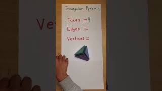 Number of faces, edges and vertices in a triangular pyramid (3D Shape) - Easy Math