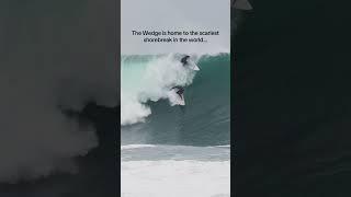 The wedge is known for its HUGE shorebreak waves #waves #surf #bigwaves