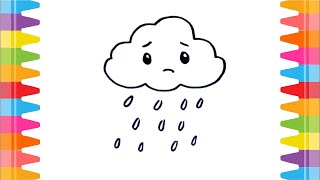 How to Draw Rain Cloud Step by Step