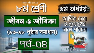 ২৫.আর্থিক সেবা ও সুযোগের সাথে পরিচয় -৪র্থ পর্ব । অধ্যায়-৫ । ৯৩-৯৮ পৃষ্ঠা । Class 8 Jibon O Jibika