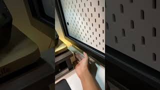 DIY custom Ikea skadis pegboard frame with warm LED #pegboard #desksetup