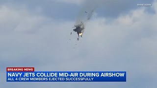 2 Navy jets crash during air show in Idaho, 4 crew members eject, officials say