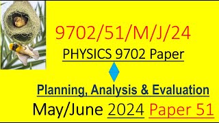 CAIE AS Physics 9702 May /June 2024 Paper 51 part 1#education #cambridgephysics  #physics #reddit