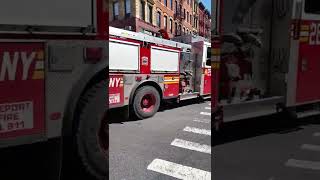 FDNY Engine 28 Responding With Emergency Sirens And Lights, Upclose POV, Cool Truck, Bowery NYC