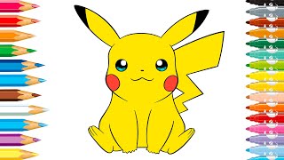 How to Draw Pikachu Pokemon for Kids / Easy Drawing and Coloring