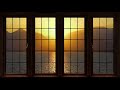 4k sunset sea window view relaxing calming ambience