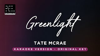 Greenlight - Tate McRae (Original Key Karaoke) - Piano Instrumental Cover with lyrics