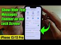iPhone 13/13 Pro: How to Show/Hide Text Messages Content on the Lock Screen