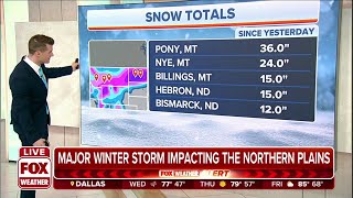 Major Winter Storm Brings Significant Snow To Northern Plains, Winter Weather Alerts Remain