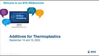 BYK WEBseminar Additives for Thermoplastics - Day 2