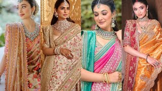 Saree With Dupatta Draping Styles | saree draping styles for wedding function and parties