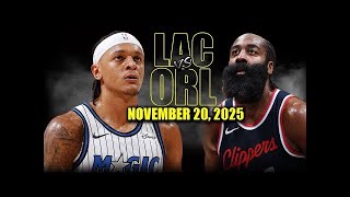 Los Angeles Clippers vs Orlando Magic Full Game Highlights - November 20, 2025  NBA Season