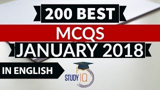 200 Best current affairs MCQ January 2018 (English) - IBPS PO/SSC CGL/UPSC/PCS/KVS/IAS/RBI/Railways