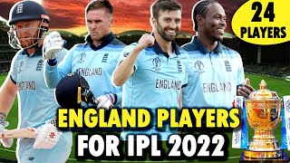 IPL 2022 Mega Auction England Players Complete List | IPL 2022 Player Auction list announced