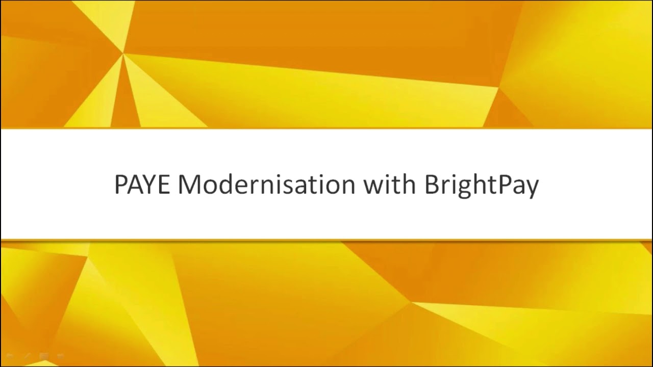 Paye Modernisation With Brightpay Youtube