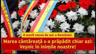 A murit vocea de aur a României. Marea cântăreață s-a prăpădit chiar azi: Veșnic în inimile noastre!