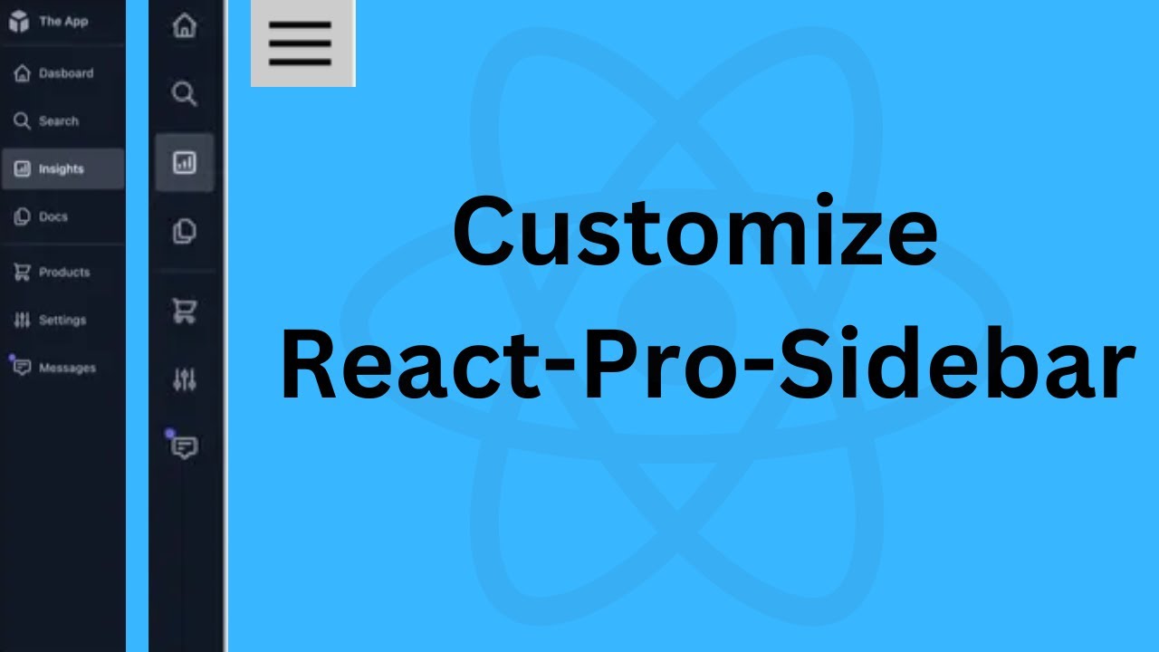 Customize React Pro Sidebar | Responsive Sidebar Menu - YouTube