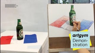 ochabi_「フランス国旗とハイネケンのカラーデッサン(4倍速)」artgym_2018