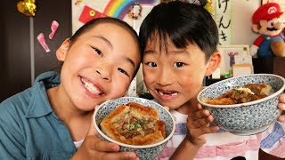 餃子丼を作って食べるRino＆Yuuma