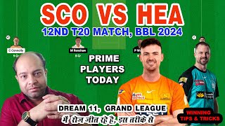 SCO vs HEA Dream11 Analysis, SCO vs HEA Dream11 Prediction, Perth Scorches vs Brisbane Heat BBL Team