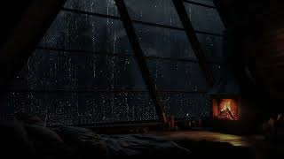 Rainy Night in the Forest - Cozy Attic with Fireplace for Good Sleep