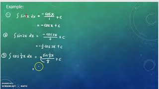 37th video: MAT183 - Basic Integration - Trigonometric Functions