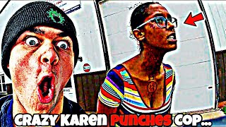 Reacting To Karen Punches Cop!!! (INSTANT KARMA)