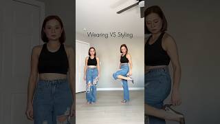 Wearing VS Styling - High Waist Jeans 👖 #shorts