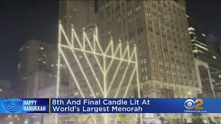 8th and final candle lit on world's largest menorah