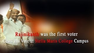 Rajinikanth was the first voter - Casts his Vote at Stella Maris College Campus - RedPix24x7