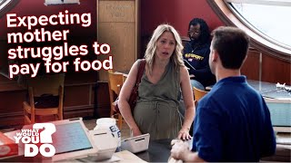 Pregnant woman struggles to afford food