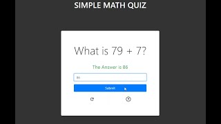 Simple Math Quiz using JavaScript
