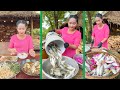 Cooking with Sros: Mommy Chef Cook braised ocean fish and eat | Chef Sros