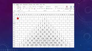 Pascal's Triangle Using Excel - Step 3 of 3 - Fun Filling the values