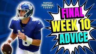 FINAL Week 10 Cheat Sheet Part 1! LIVE Start/Sit Q&A + Actives/Inactives! | 2024 Fantasy Football