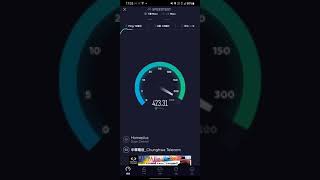 中華電信5G Speedtest 測速 室外 outdoor  離開5G基地台一定距離測速