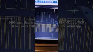 9600 baud data transmission using FSK MODULATOR (Frequency shift keying) using IC 555.